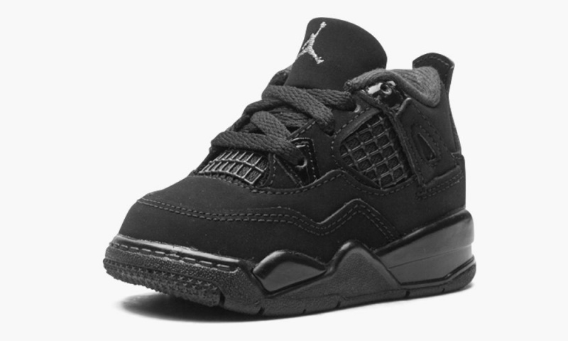 Nike Air Jordan 4 Retro (TD) 'BLACK CAT' Schoenen Kinderen Zwart Zwart Diepgrijs Nederland | 158346-UKZ