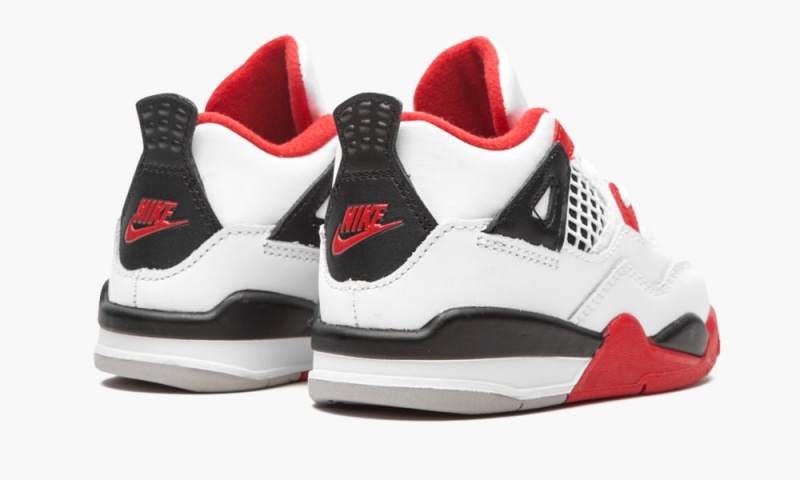 Nike Air Jordan 4 Retro (TD) 'Fire Red 2020' Schoenen Kinderen Wit Rood Zwart Grijs Nederland | 085476-EUQ
