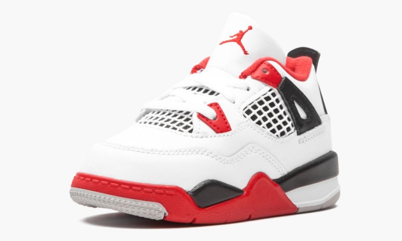 Nike Air Jordan 4 Retro (TD) 'Fire Red 2020' Schoenen Kinderen Wit Rood Zwart Grijs Nederland | 085476-EUQ