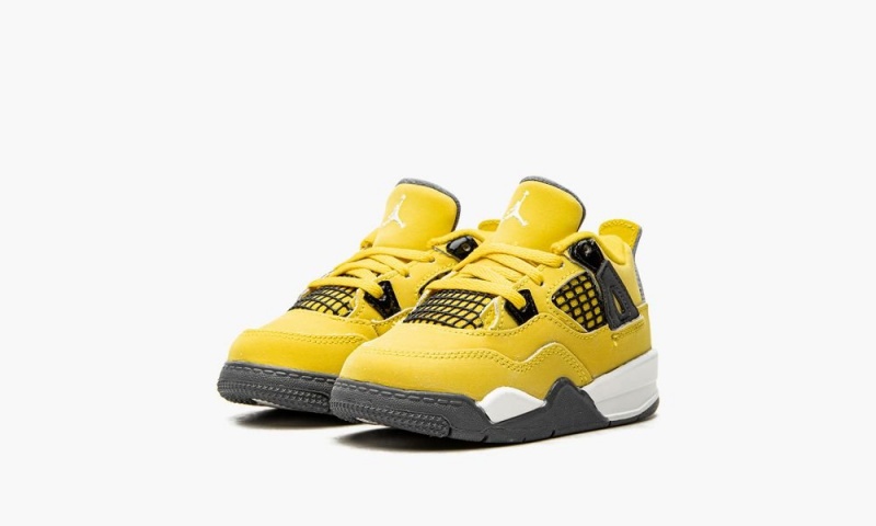 Nike Air Jordan 4 Retro TD 'Lightning 2021' Schoenen Kinderen Geel Donkerblauw Grijs Nederland | 103976-KXT
