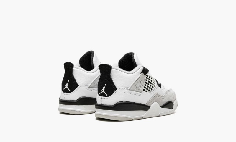 Nike Air Jordan 4 Retro TD 'Military Black' Schoenen Kinderen Wit Zwart Grijs Nederland | 631759-SHN