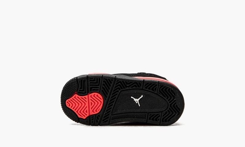 Nike Air Jordan 4 Retro TD 'Red Thunder' Schoenen Kinderen Zwart Wit Rood Nederland | 407368-KYI