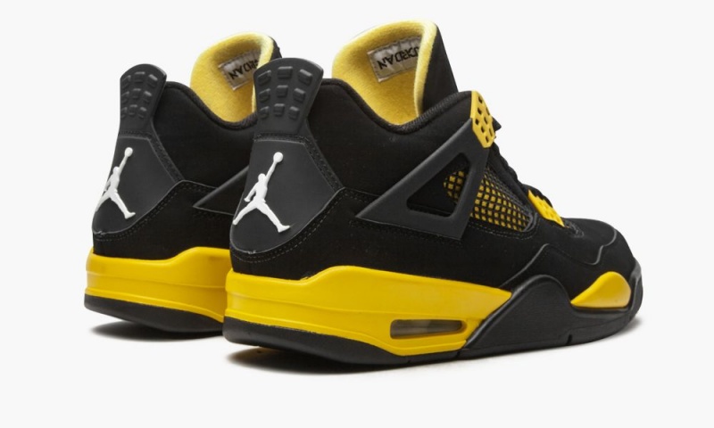 Nike Air Jordan 4 Retro 'Thunder' Schoenen Heren Zwart Wit Geel Nederland | 239157-KHB
