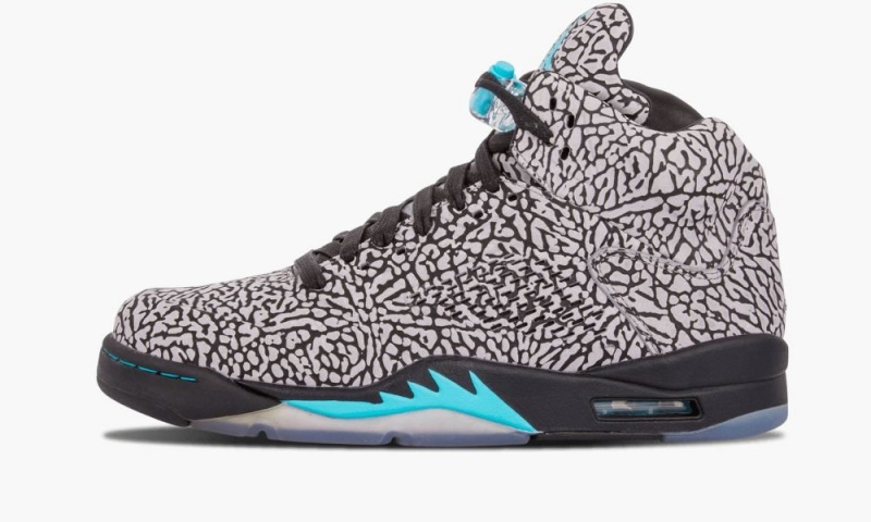 Nike Air Jordan 5 3Lab5 \'Elephant Print\' Schoenen Heren Grijs Blauw Zwart Nederland | 062589-QHV