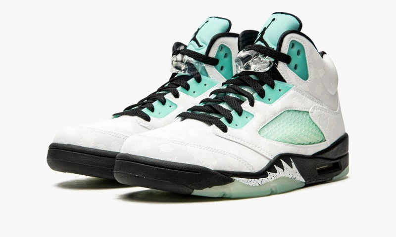 Nike Air Jordan 5 'Island Green' Schoenen Heren Wit Zwart Wit Groen Nederland | 734281-LQB