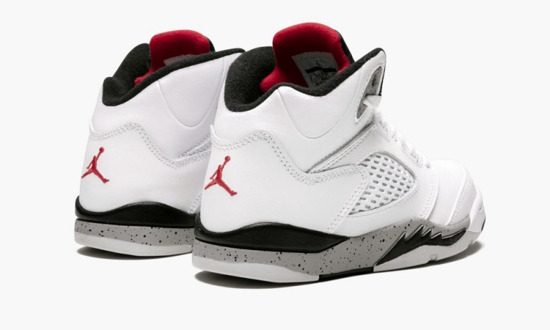 Nike Air Jordan 5 Retro BP 'White Cement' Schoenen Kinderen Wit Rood Zwart Nederland | 184956-BWZ