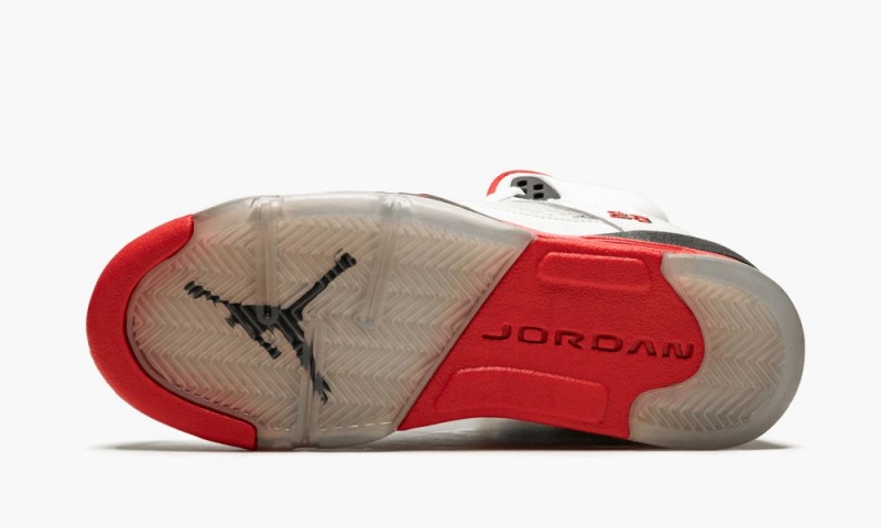 Nike Air Jordan 5 Retro GS 'Fire Red Black Tongue' Schoenen Kinderen Wit Rood Zwart Nederland | 703425-UGL