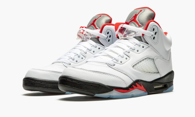 Nike Air Jordan 5 Retro GS 'Fire Red Silver Tongue' Schoenen Kinderen Rood Wit Nederland | 945327-VWX