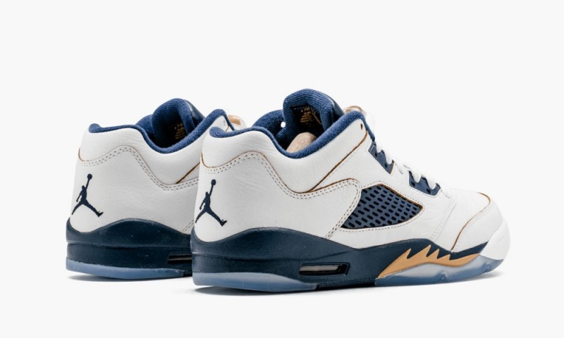 Nike Air Jordan 5 Retro Low (GS) Schoenen Kinderen Wit Metal Goud Donkerblauw Nederland | 204786-IEM