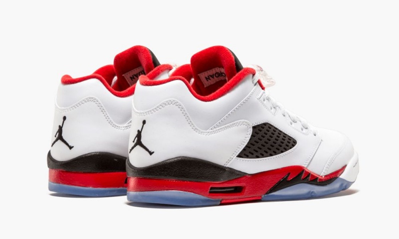 Nike Air Jordan 5 Retro Low GS Schoenen Kinderen Wit Rood Zwart Nederland | 318695-LTU
