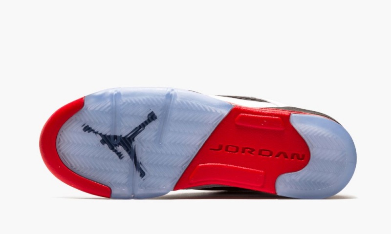 Nike Air Jordan 5 Retro Low GS Schoenen Kinderen Wit Rood Zwart Nederland | 318695-LTU