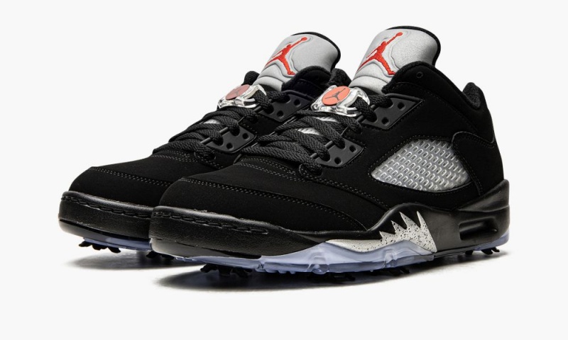 Nike Air Jordan 5 Retro Low Golf 'Black Metallic' Schoenen Heren Zwart Metal Zilver Rood Nederland | 903486-HVX