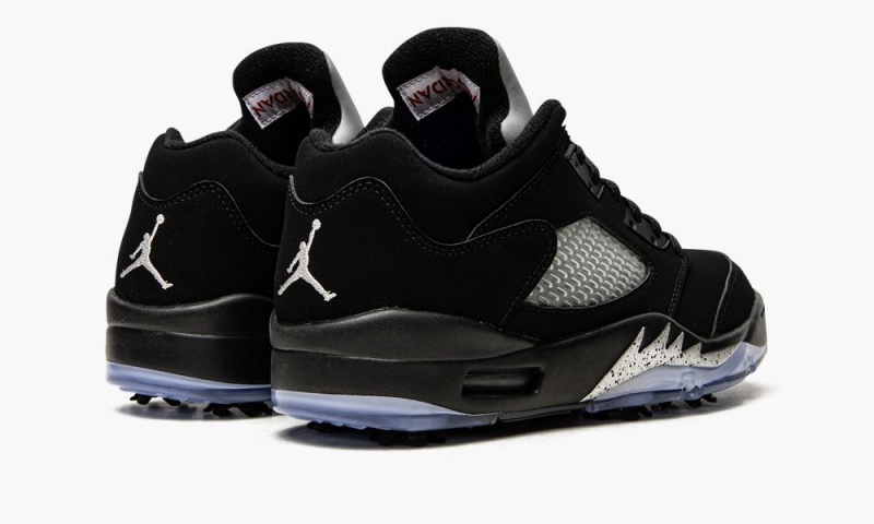 Nike Air Jordan 5 Retro Low Golf 'Black Metallic' Schoenen Heren Zwart Metal Zilver Rood Nederland | 903486-HVX