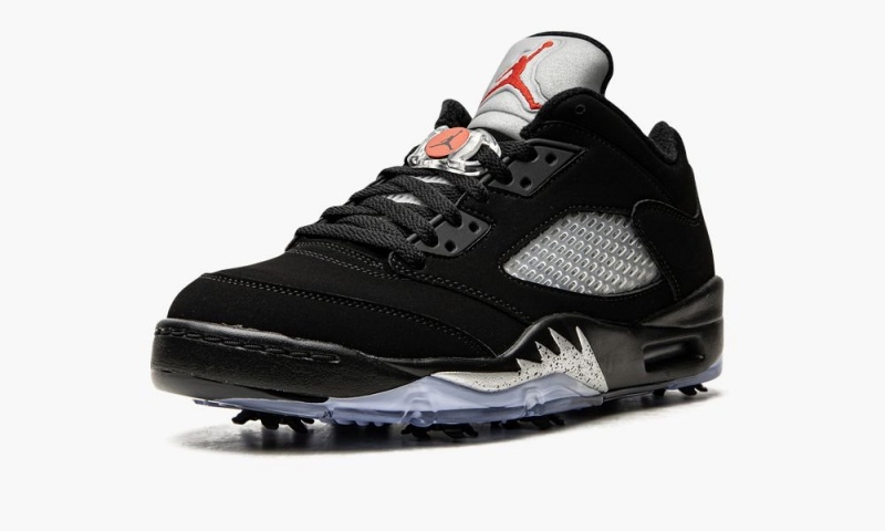 Nike Air Jordan 5 Retro Low Golf 'Black Metallic' Schoenen Heren Zwart Metal Zilver Rood Nederland | 903486-HVX