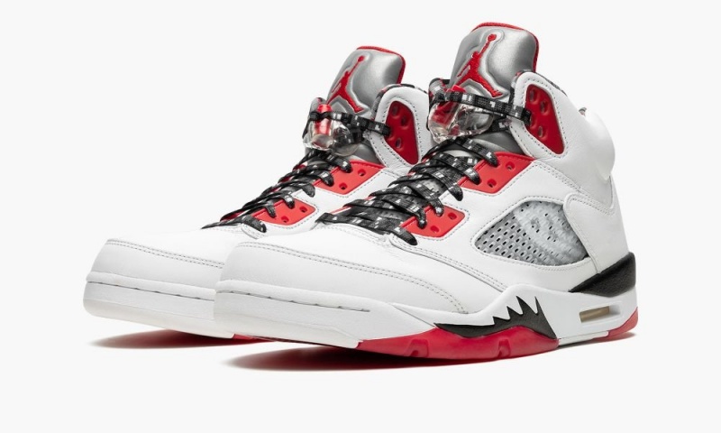 Nike Air Jordan 5 Retro Q54 'Quai 54 -2021' Schoenen Heren Wit Zwart Rood Nederland | 095237-KOA