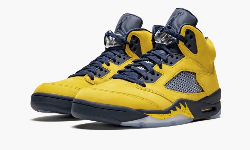 Nike Air Jordan 5 Retro SE 'Michigan' Schoenen Heren Geel Donkerblauw Nederland | 704926-PUJ