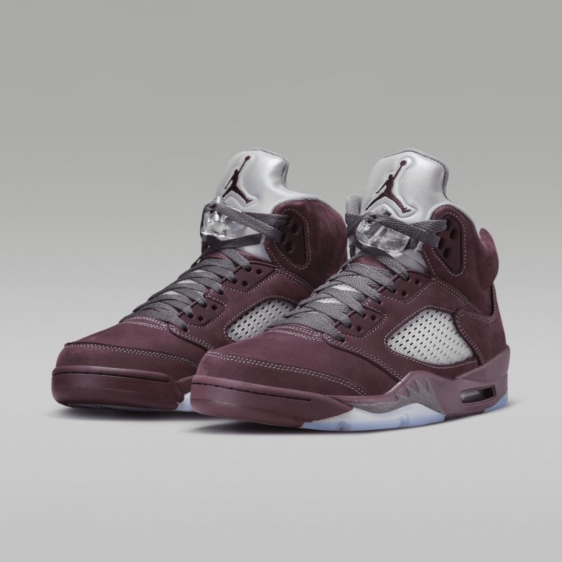 Nike Air Jordan 5 Retro SE Schoenen Heren Diepbordeaux Metal Zilver Diepgrijs Nederland | 297108-UXH