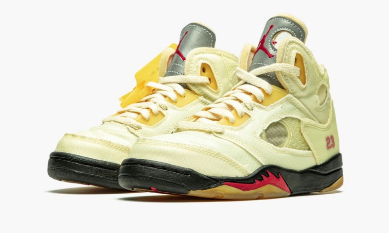 Nike Air Jordan 5 Retro SP PS 'Off-White - Sail' Schoenen Kinderen Rood Zwart Nederland | 479102-JIY