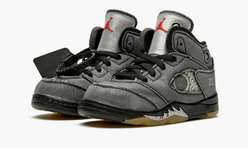Nike Air Jordan 5 Retro SP TD 'Off-White' Schoenen Kinderen Zwart Rood Grijs Nederland | 134298-HJA