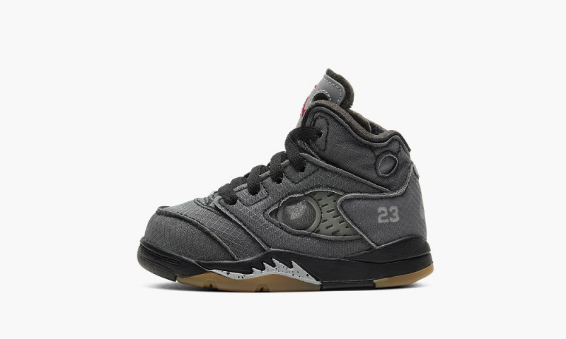 Nike Air Jordan 5 Retro SP TD \'Off-White\' Schoenen Kinderen Zwart Rood Grijs Nederland | 134298-HJA