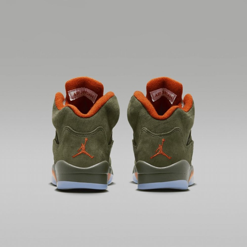 Nike Air Jordan 5 Retro Schoenen Kinderen Olijfgroen Oranje Nederland | 651892-DSQ