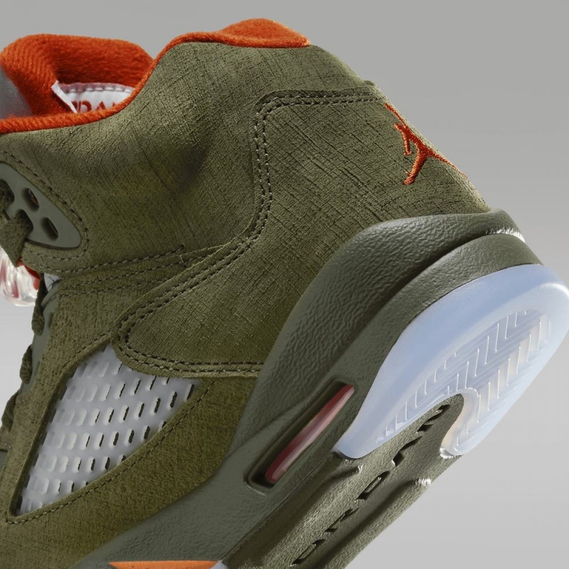 Nike Air Jordan 5 Retro Schoenen Kinderen Olijfgroen Oranje Nederland | 651892-DSQ