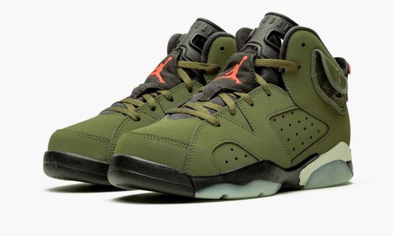 Nike Air Jordan 6 PS 'Cactus Jack - Travis Scott' Schoenen Kinderen Olijfgroen Zwart Nederland | 487536-OJK