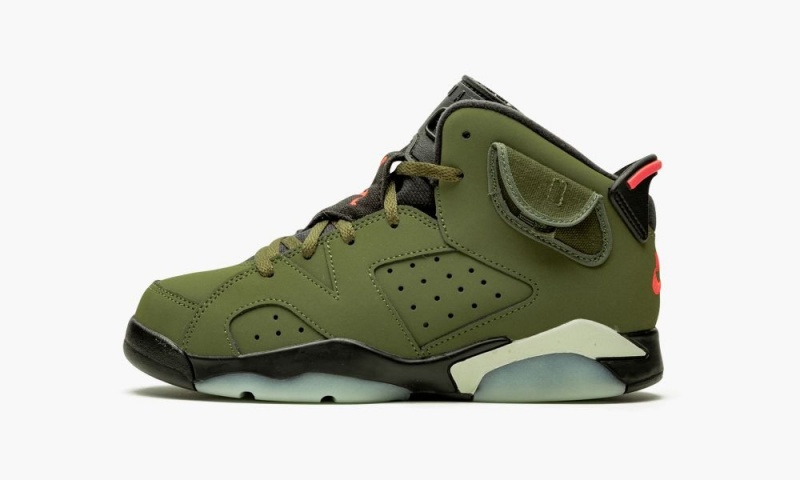Nike Air Jordan 6 PS \'Cactus Jack - Travis Scott\' Schoenen Kinderen Olijfgroen Zwart Nederland | 487536-OJK