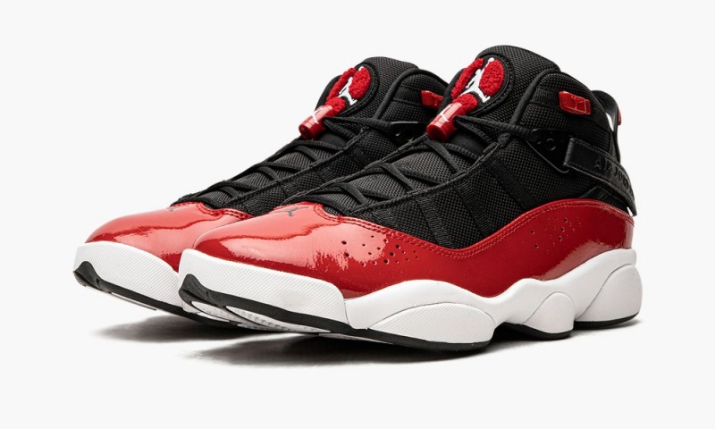 Nike Air Jordan 6 RINGS Schoenen Heren Zwart Rood Wit Nederland | 560981-ELP