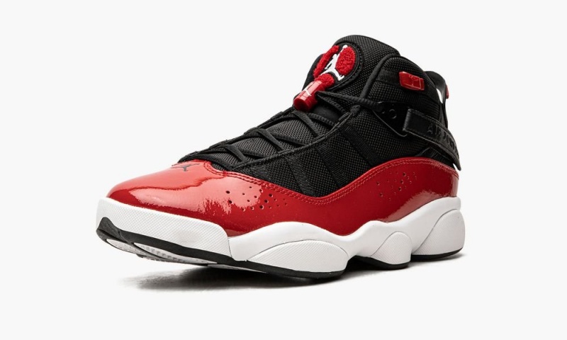 Nike Air Jordan 6 RINGS Schoenen Heren Zwart Rood Wit Nederland | 560981-ELP
