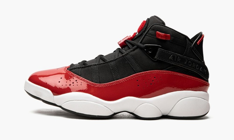 Nike Air Jordan 6 RINGS Schoenen Heren Zwart Rood Wit Nederland | 560981-ELP