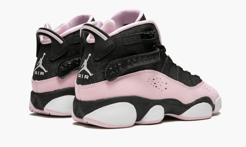Nike Air Jordan 6 RINGS Schoenen Kinderen Zwart Roze Donkergrijs Nederland | 950672-JQW
