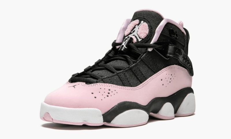 Nike Air Jordan 6 RINGS Schoenen Kinderen Zwart Roze Donkergrijs Nederland | 950672-JQW