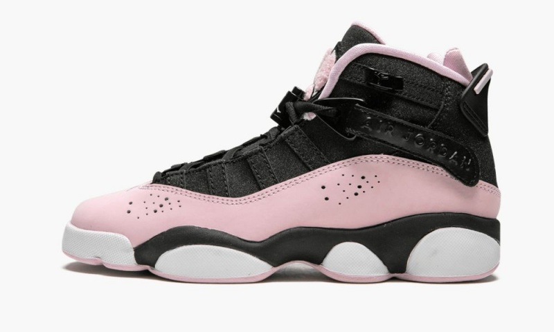 Nike Air Jordan 6 RINGS Schoenen Kinderen Zwart Roze Donkergrijs Nederland | 950672-JQW
