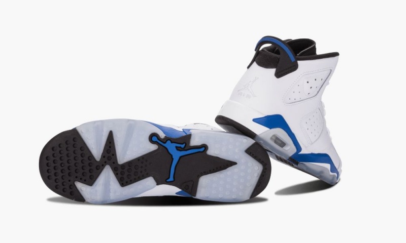 Nike Air Jordan 6 Retro BG 'Sport Blue' Schoenen Kinderen Wit Blauw Zwart Nederland | 109482-AGV