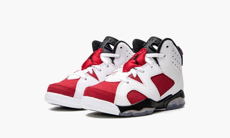 Nike Air Jordan 6 Retro BP 'Carmine' Schoenen Kinderen Wit Zwart Rood Nederland | 803672-OYT