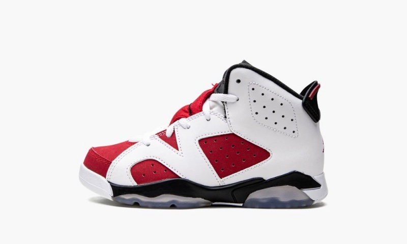 Nike Air Jordan 6 Retro BP \'Carmine\' Schoenen Kinderen Wit Zwart Rood Nederland | 803672-OYT