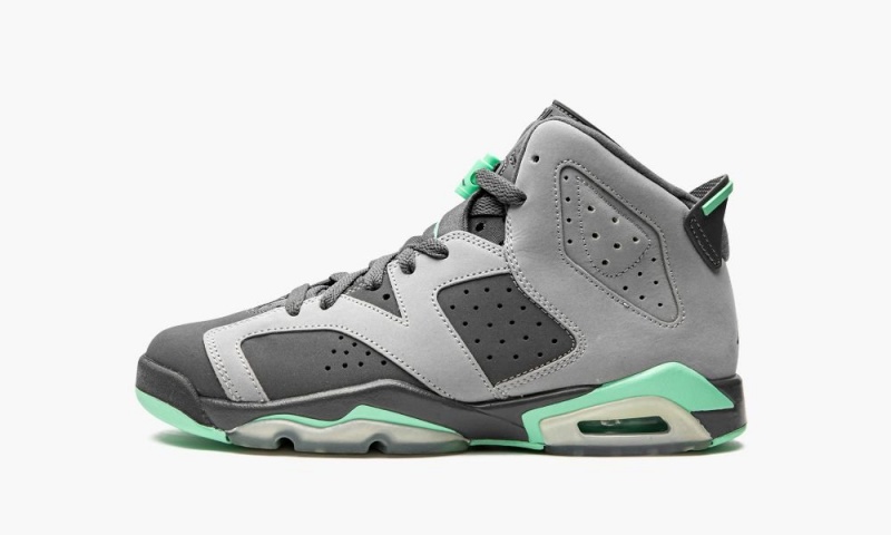 Nike Air Jordan 6 Retro GG \'Green Glow\' Schoenen Kinderen Blauw Grijs Nederland | 051476-KEQ