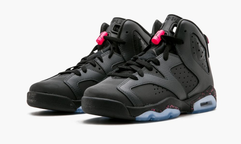 Nike Air Jordan 6 Retro GG 'Hyper Pink' Schoenen Kinderen Donkergrijs Zwart Zwart Nederland | 637980-LDC