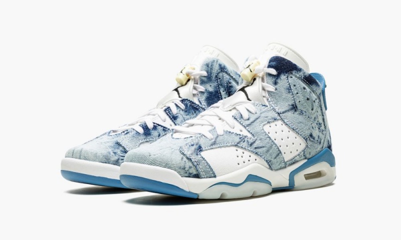 Nike Air Jordan 6 Retro GS 'Washed Denim' Schoenen Kinderen Wit Blauw Zwart Nederland | 435697-AOW