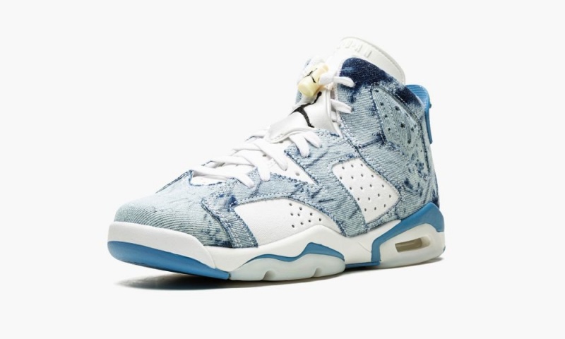 Nike Air Jordan 6 Retro GS 'Washed Denim' Schoenen Kinderen Wit Blauw Zwart Nederland | 435697-AOW