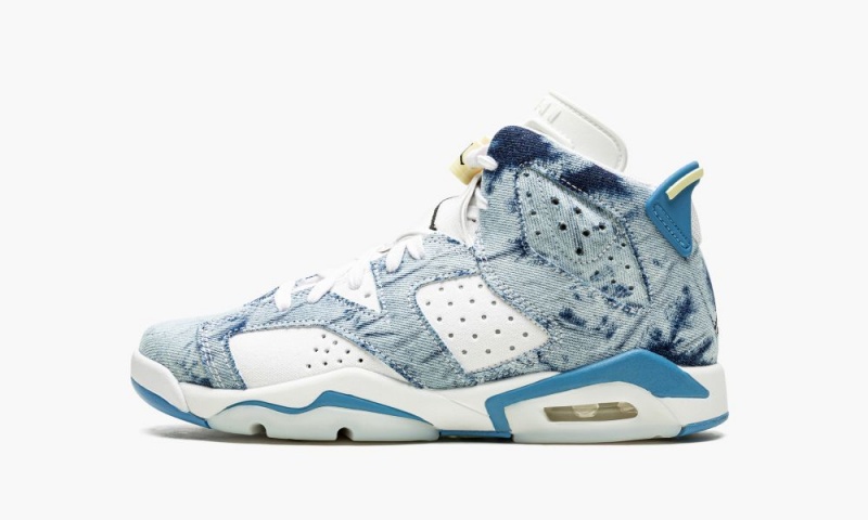 Nike Air Jordan 6 Retro GS \'Washed Denim\' Schoenen Kinderen Wit Blauw Zwart Nederland | 435697-AOW