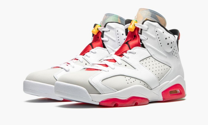 Nike Air Jordan 6 Retro 'Hare' Schoenen Heren Grijs Wit Rood Nederland | 216345-WVP