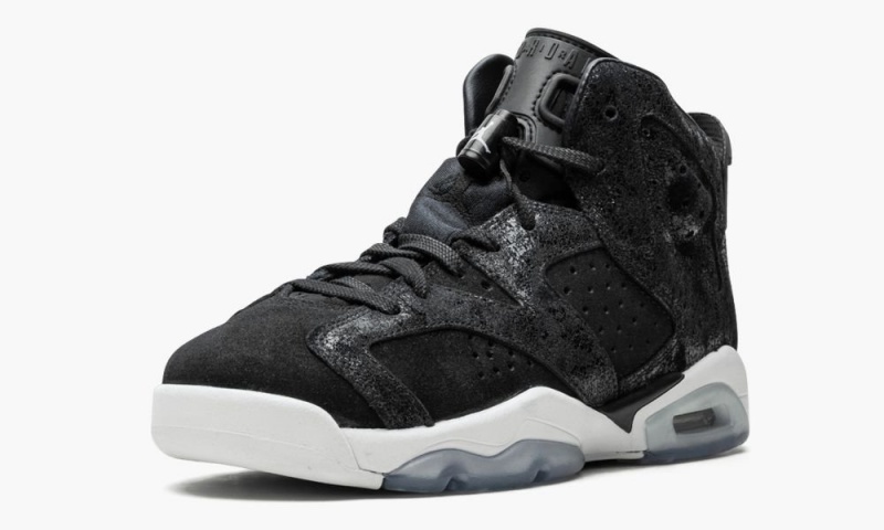 Nike Air Jordan 6 Retro PREM HC GG 'Heiress - Black Suede' Schoenen Kinderen Zwart Wit Rood Nederland | 139468-JBC