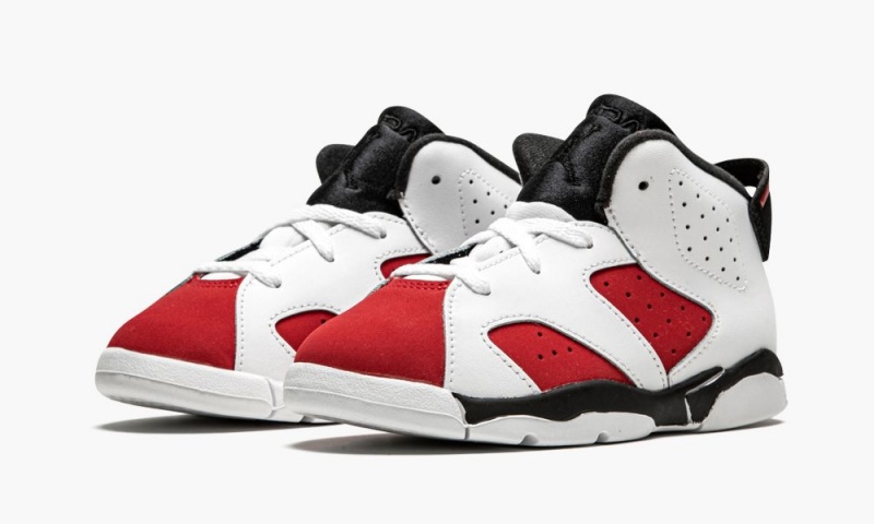 Nike Air Jordan 6 Retro TD 'Carmine 2021' Schoenen Kinderen Wit Zwart Rood Nederland | 175930-QBF