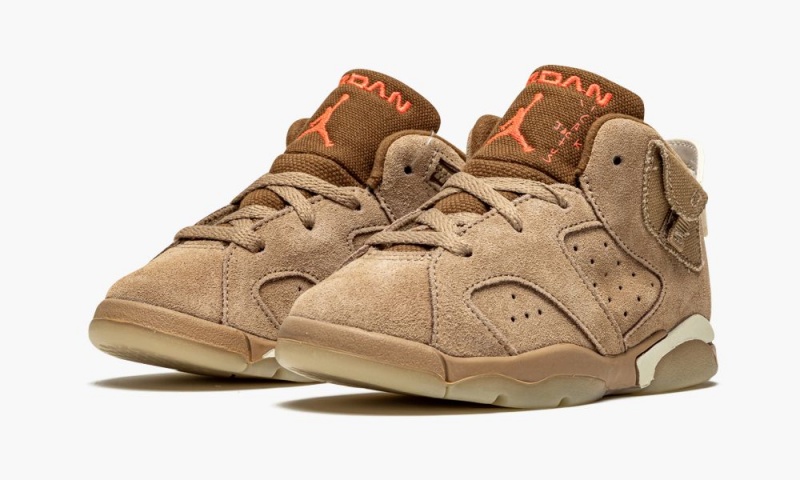 Nike Air Jordan 6 Retro TD 'Travis Scott - British Khaki' Schoenen Kinderen Khaki Licht Nederland | 231058-DHG