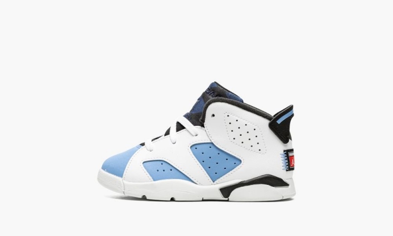 Nike Air Jordan 6 Retro TD \'UNC\' Schoenen Kinderen Blauw Wit Nederland | 708652-CDA