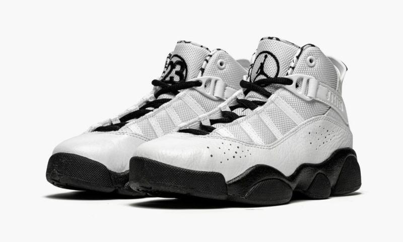 Nike Air Jordan 6 Rings PS 'Black / White' Schoenen Kinderen Wit Zwart Metal Goud Nederland | 465807-DJH