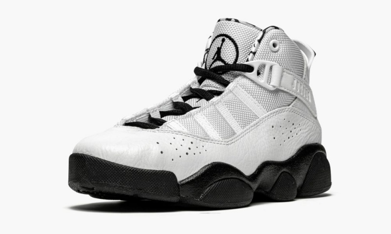 Nike Air Jordan 6 Rings PS 'Black / White' Schoenen Kinderen Wit Zwart Metal Goud Nederland | 465807-DJH