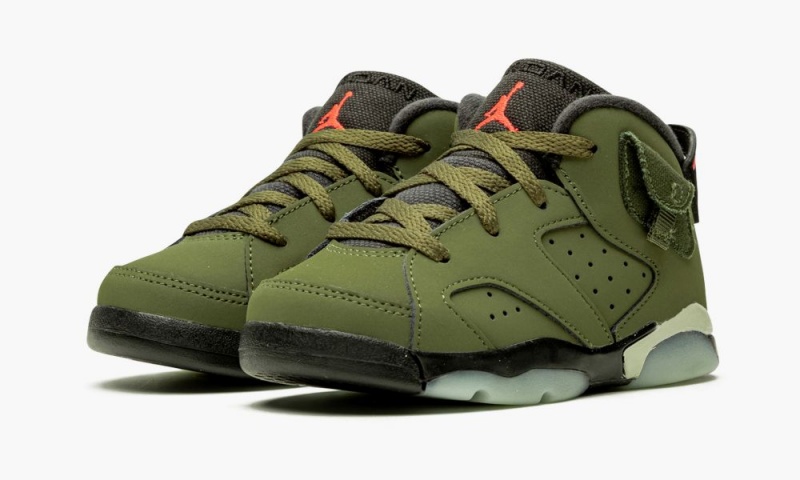 Nike Air Jordan 6 TD 'Cactus Jack - Travis Scott' Schoenen Kinderen Olijfgroen Zwart Nederland | 743082-CTW